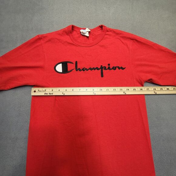 Champion T Shirt Womens S Red Short Sleeve Crew Neck Embroidered - Picture 5 of 7